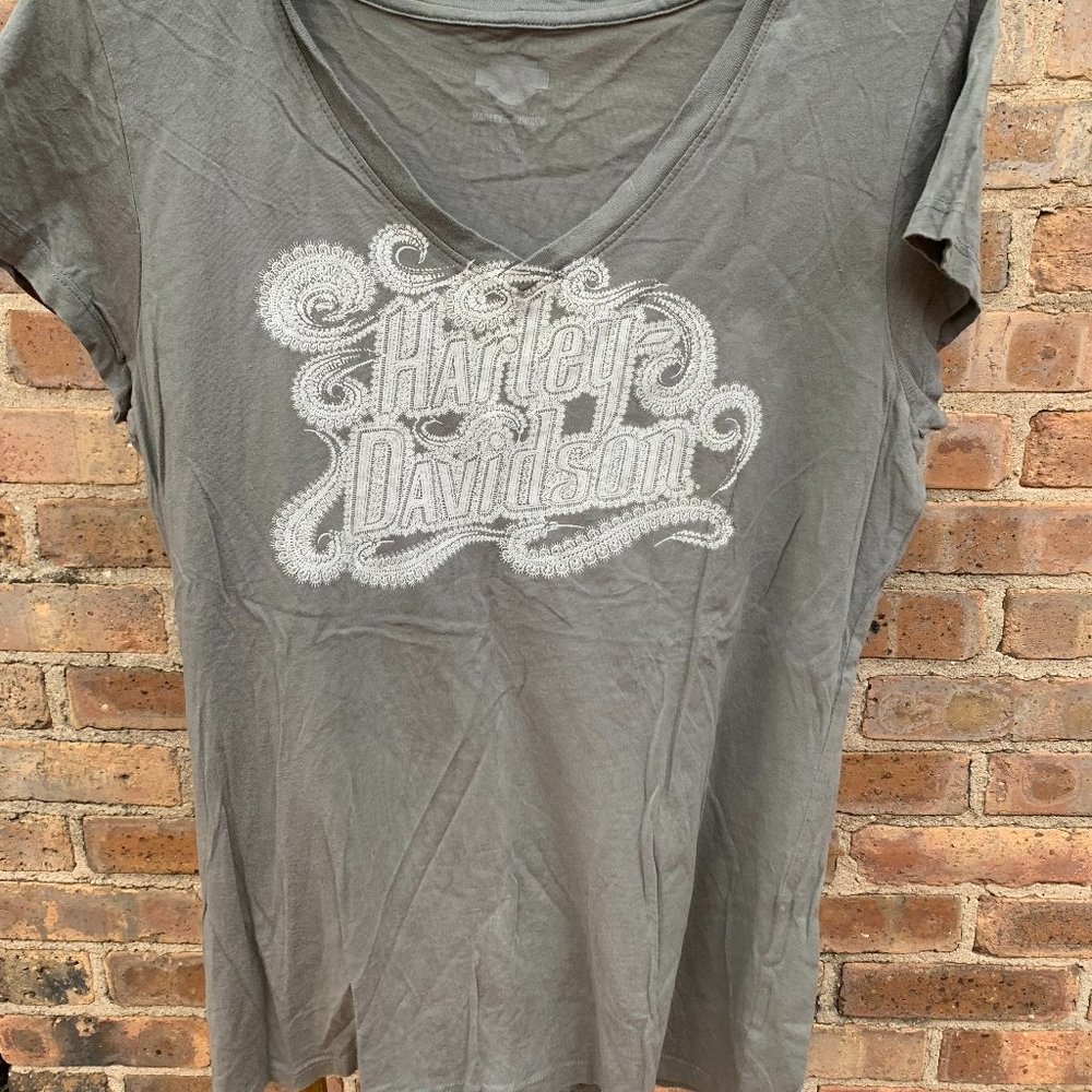 Harley-Davidson Grey Women's T-shirt, size Large